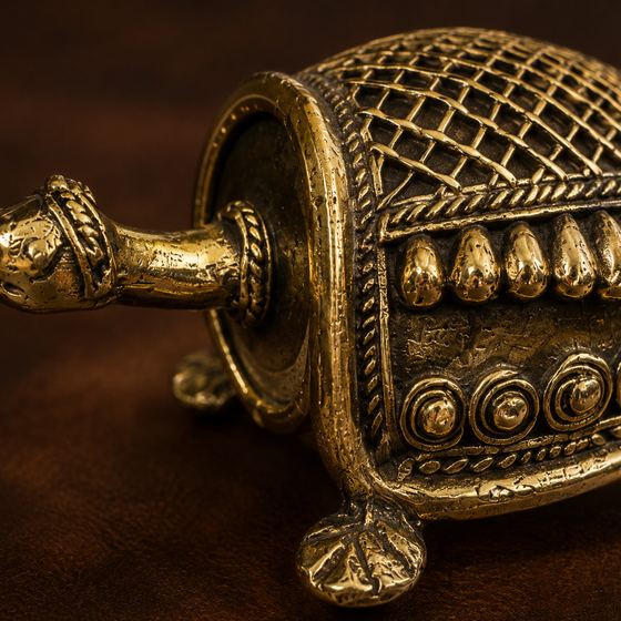Dhokra brass design tortoise sculpture