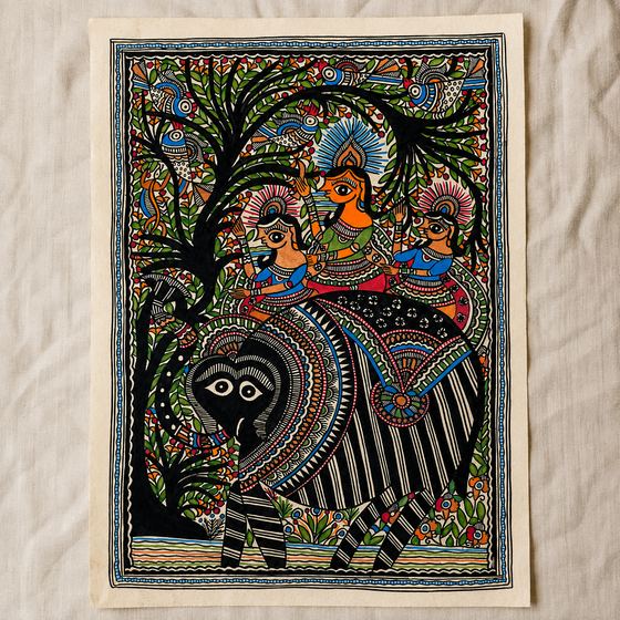 Madhubani painting — Elephant in Jungle